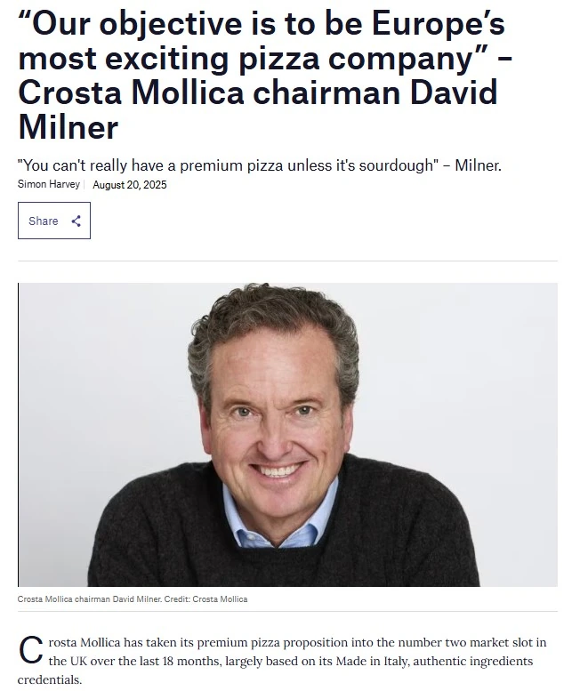 : Crosta Mollica Chairman David Milner corporate communications profile build featuring a top-tier media interview, securing influential thought leadership and guaranteed corporate visibility for the B2B sector.