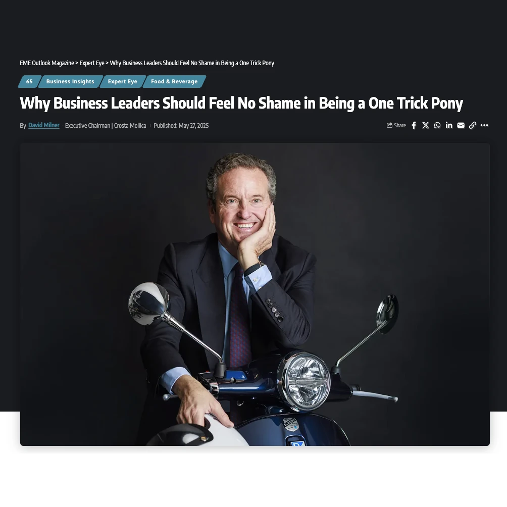 Business executive featured in an article showcasing thought leadership and executive profile building