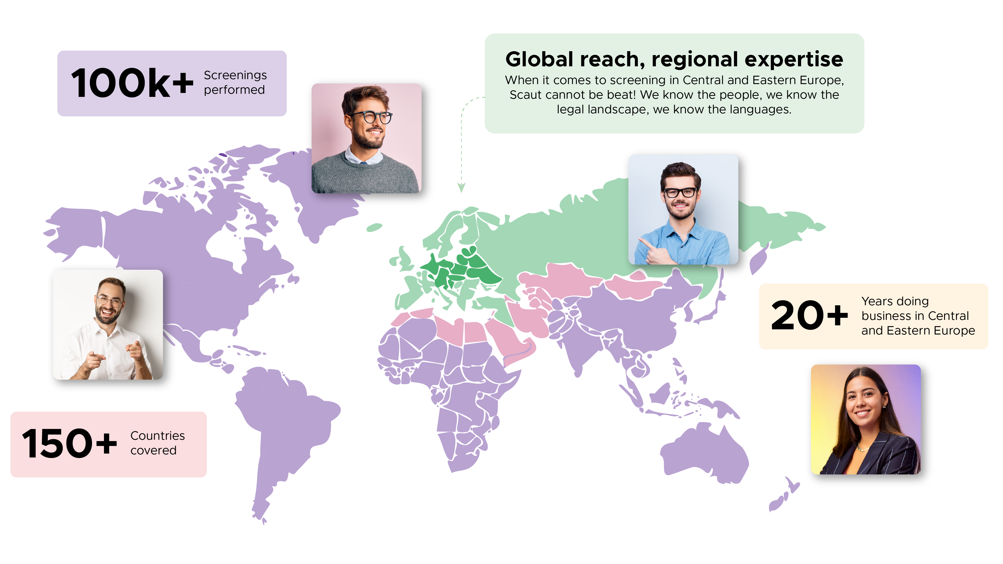 An infographic showing the global reach of scaut.com platform