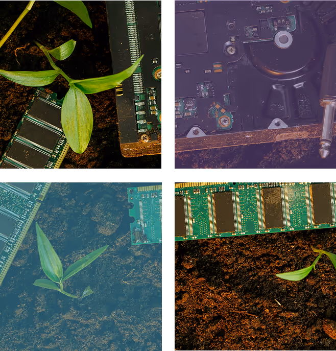 Tempus Square with soil sprouts and circuits