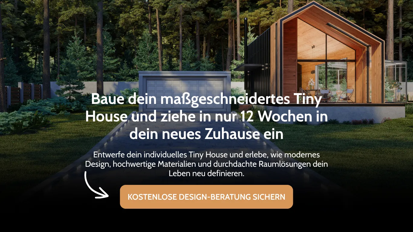 Ein Beispiel einer Hero Section eines Tiny house Herstellers
