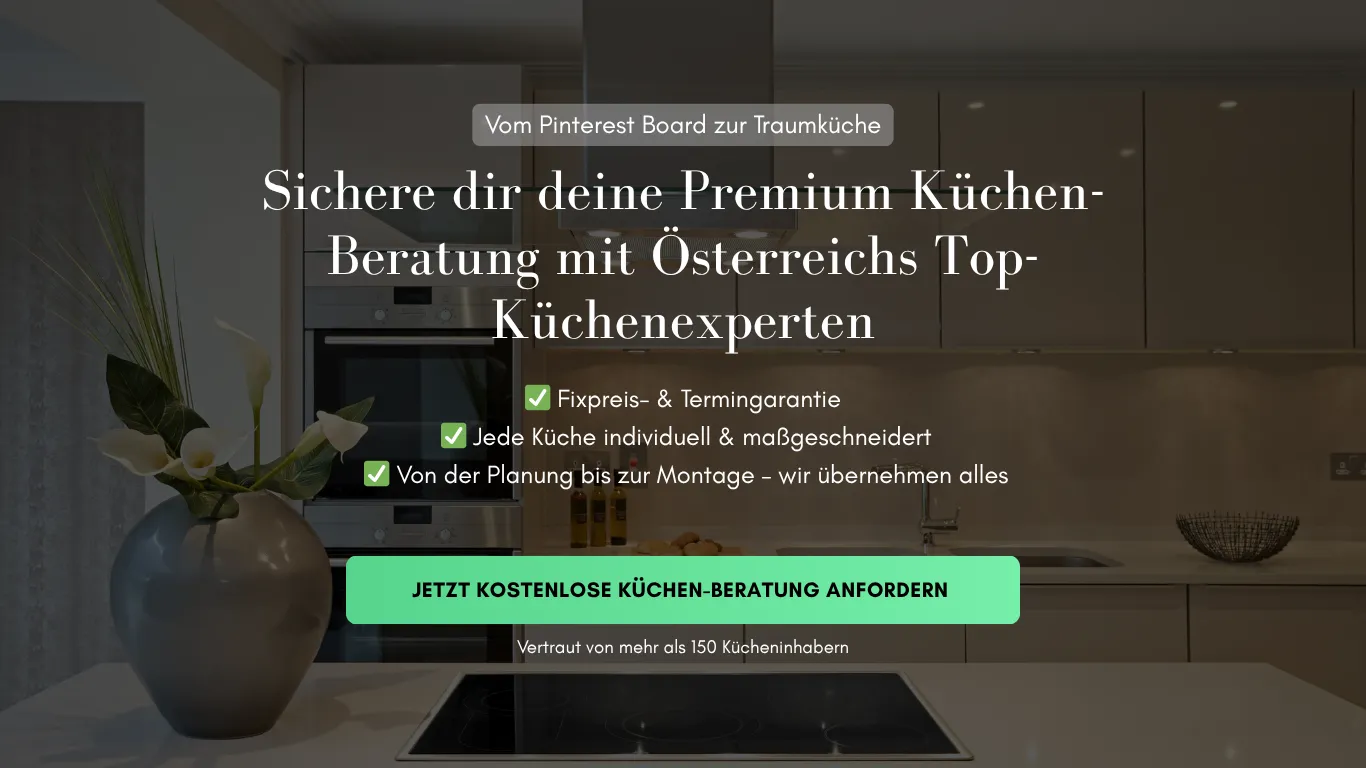 Ein Beispiel einer Hero Section eines Küchenherstellers