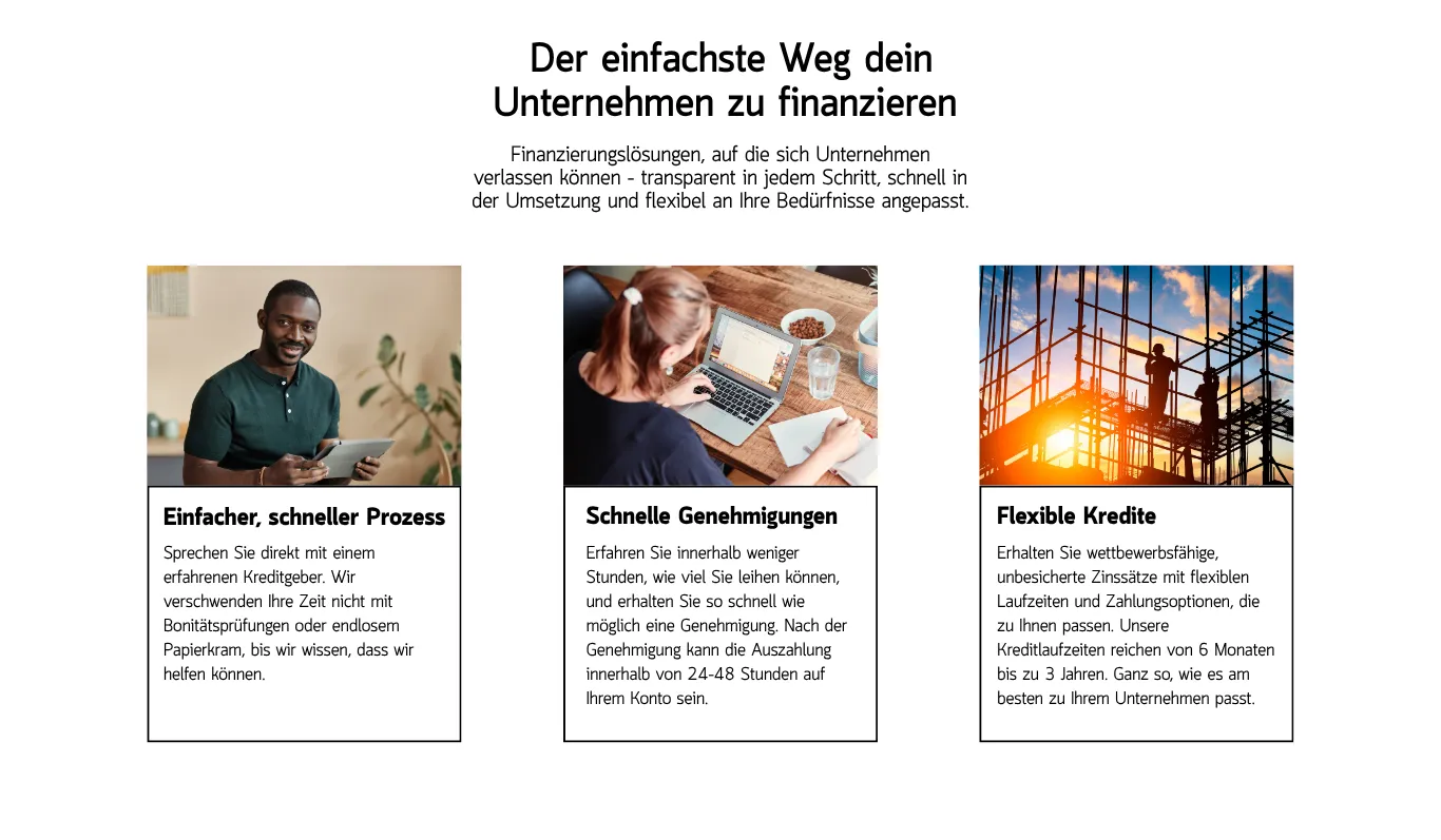 Ein Beispiel einer Deine Versprechen Section eines Kreditgebers