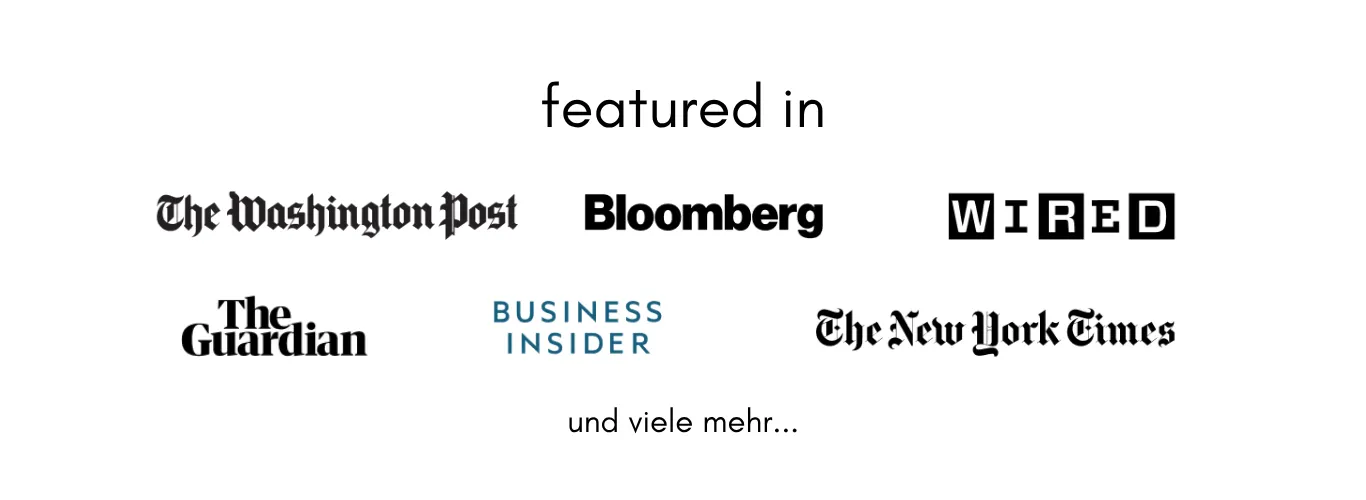 Ein Beispiel einer Social Proof Section mit featured in Logos