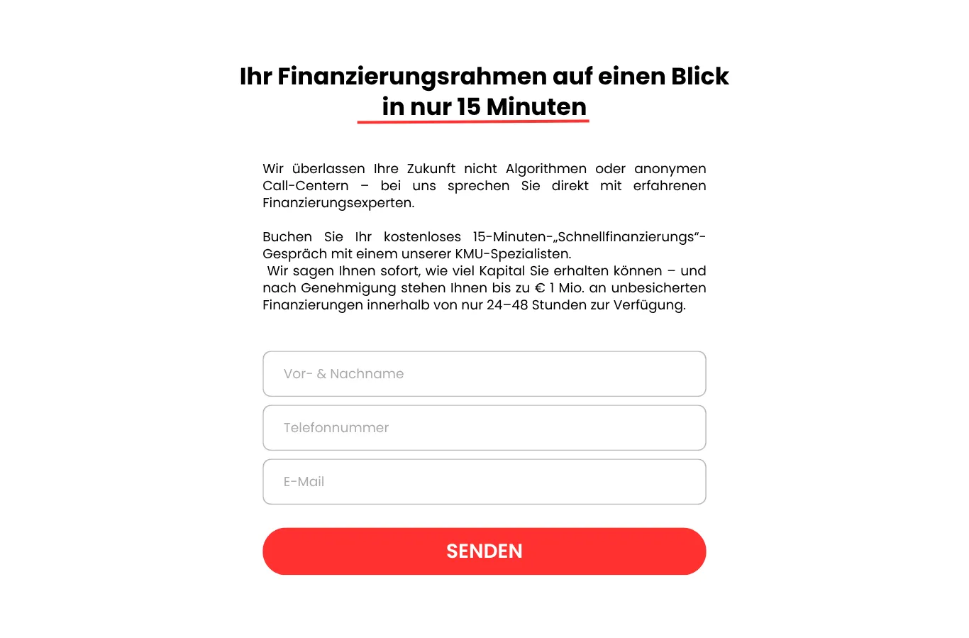Ein Beispiel einer Zusammenfassung section einer Finanzberaters