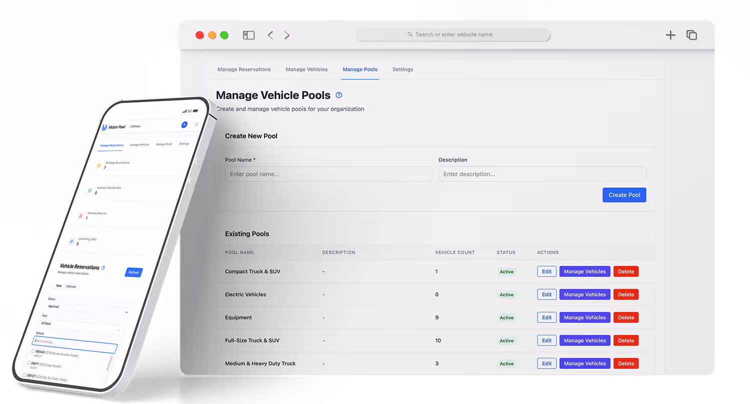 A white browser and mobile phone