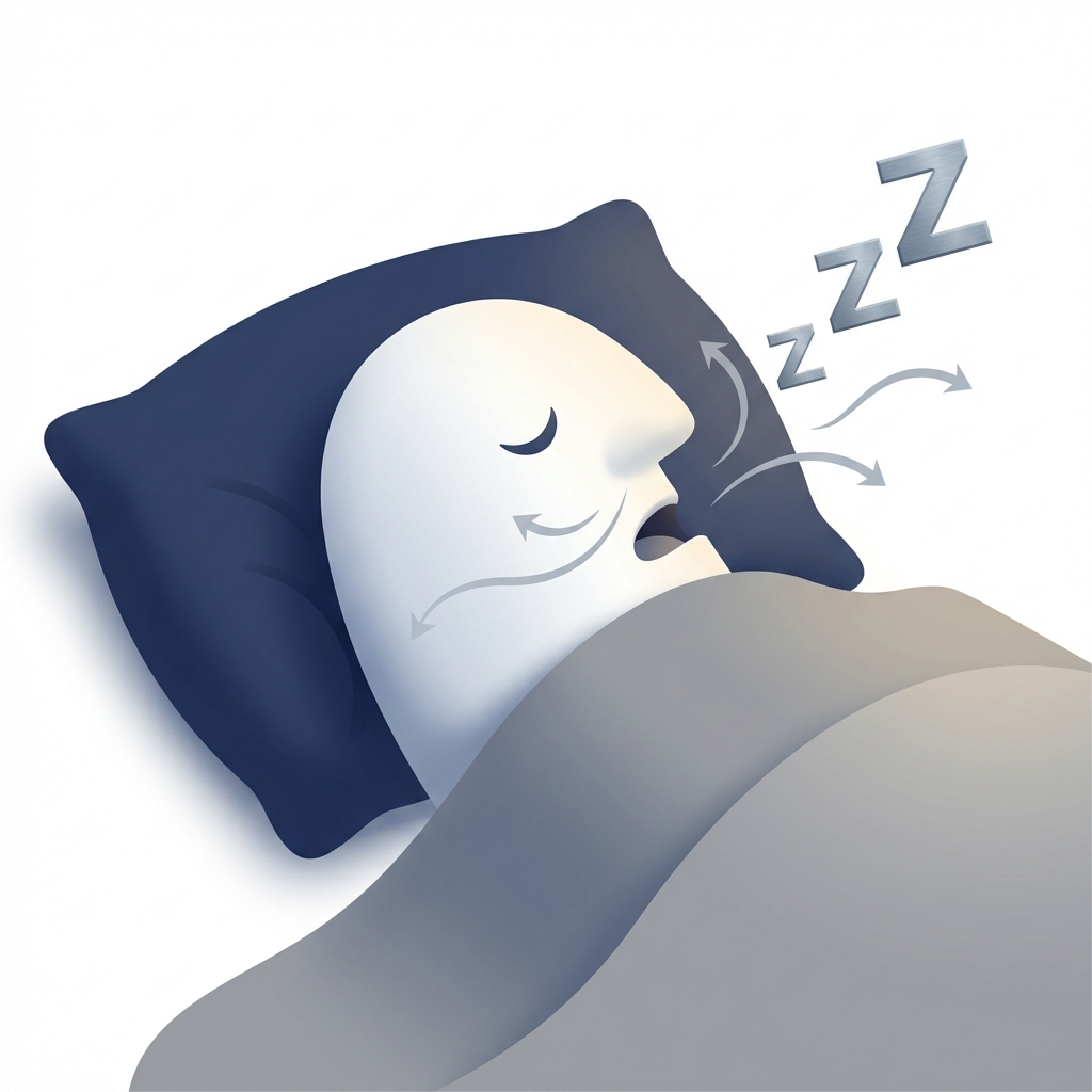 Snoring or noisy breathing at night with pillow and Z glyphs