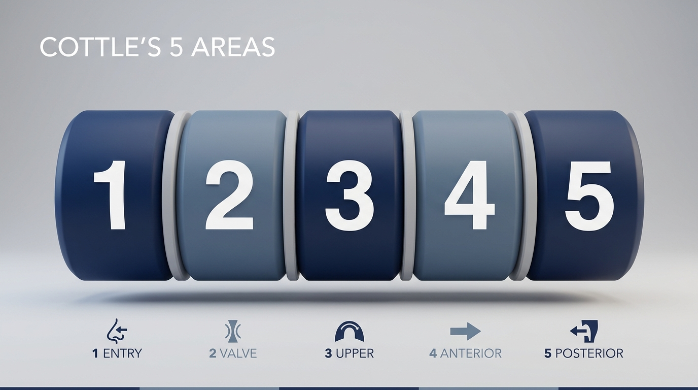 Cottle’s 5 Areas simple map in five numbered segments