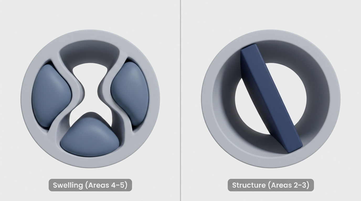 Swelling versus structure airflow narrowing comparison