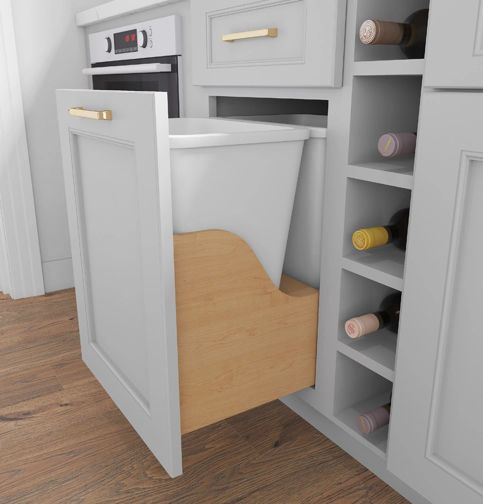 Trash / recycling pullout example