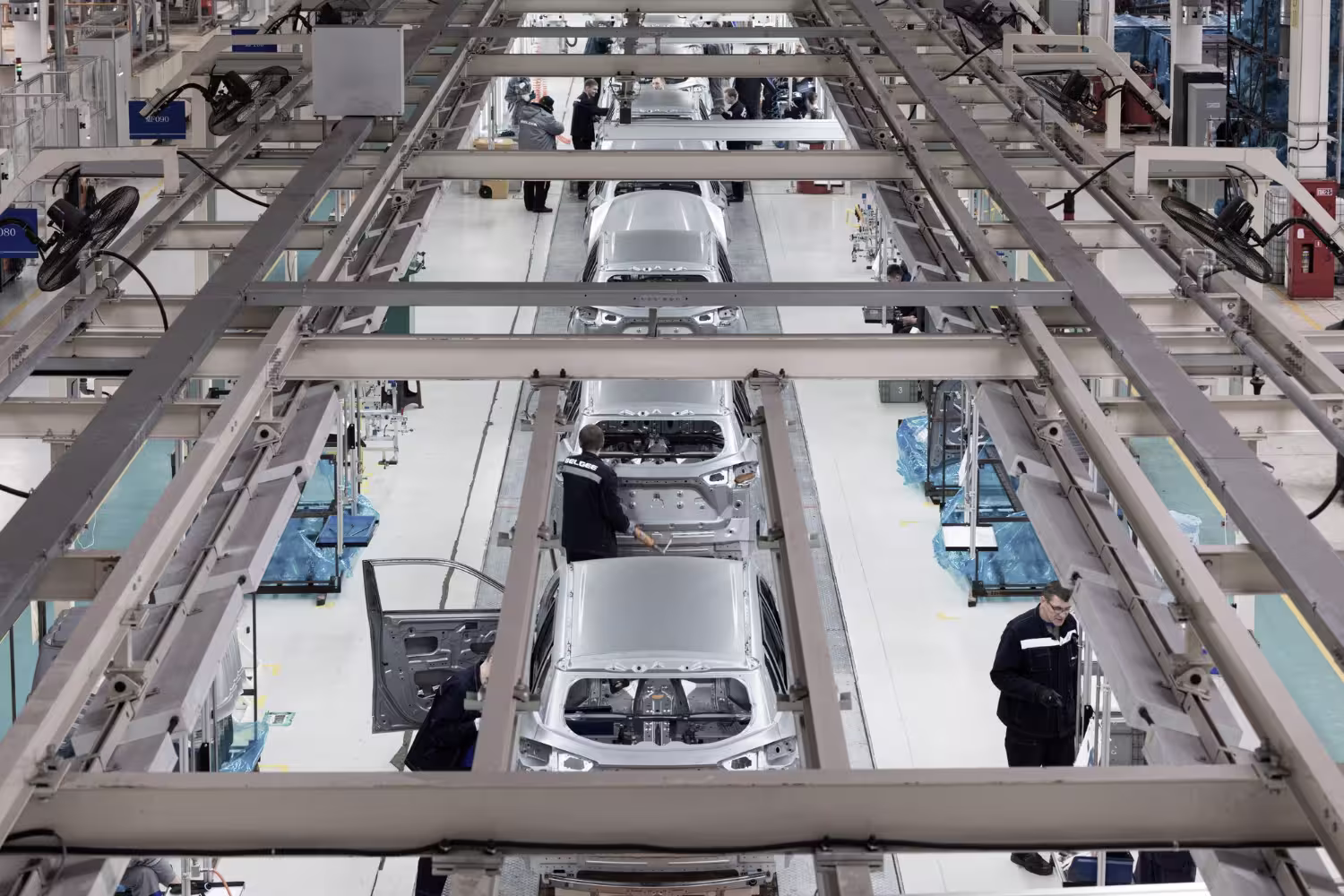 Manufacturing assembly line representing AI-powered quality control and automation
