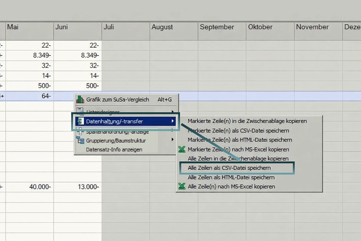 SuSa-Datei als CSV speichern