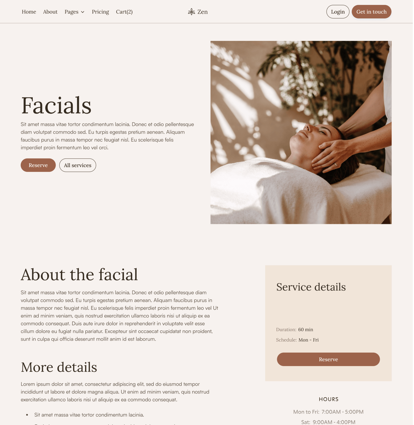 Zen - Service Single Page - Zen Spa Massage Webflow Template