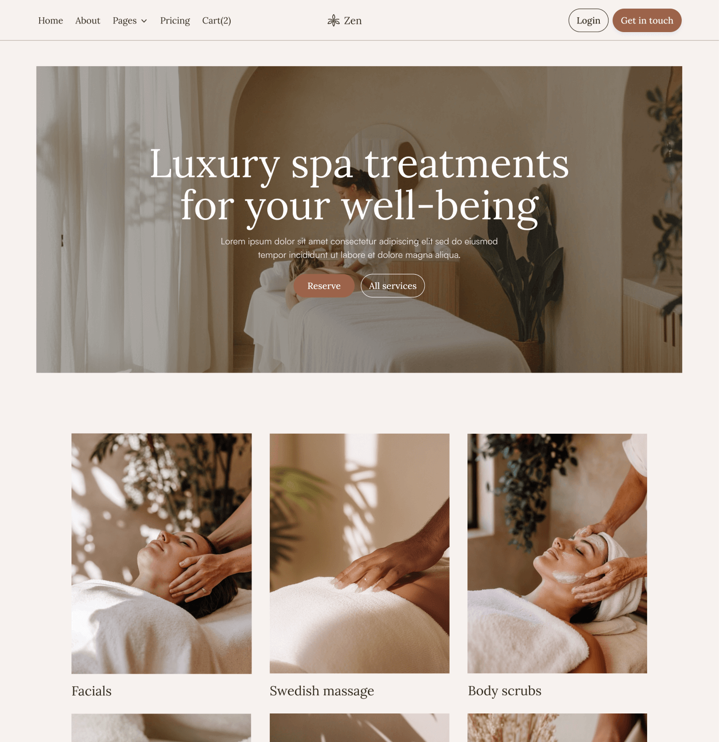 Zen - Services V1 Page - Zen Spa Massage Webflow Template