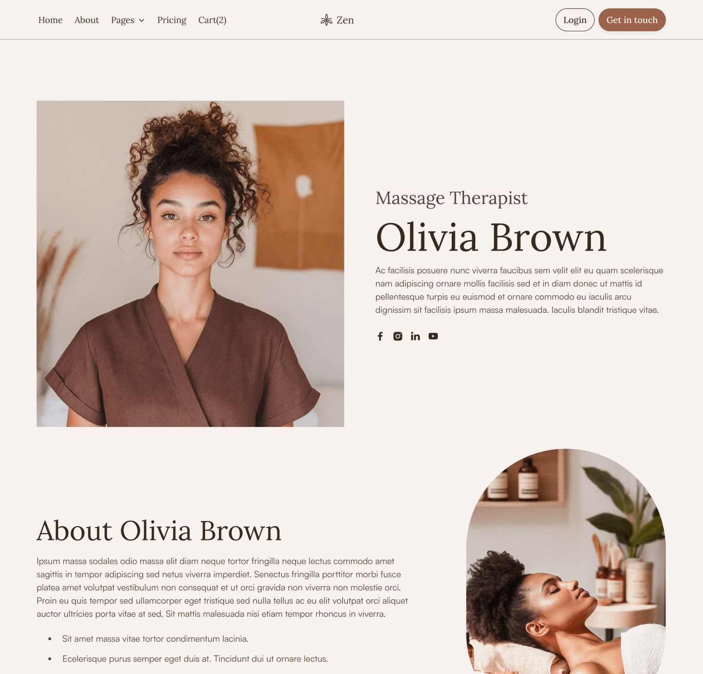 Zen - Team Single Page - Zen Spa Massage Webflow Template