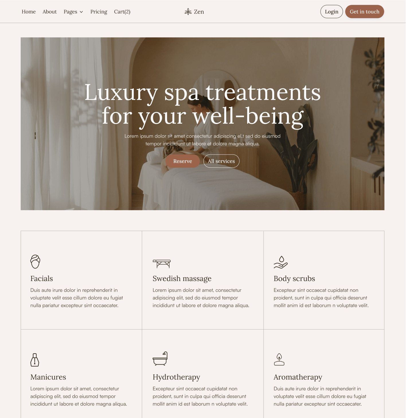 Zen - Services V2 Page - Zen Spa Massage Webflow Template