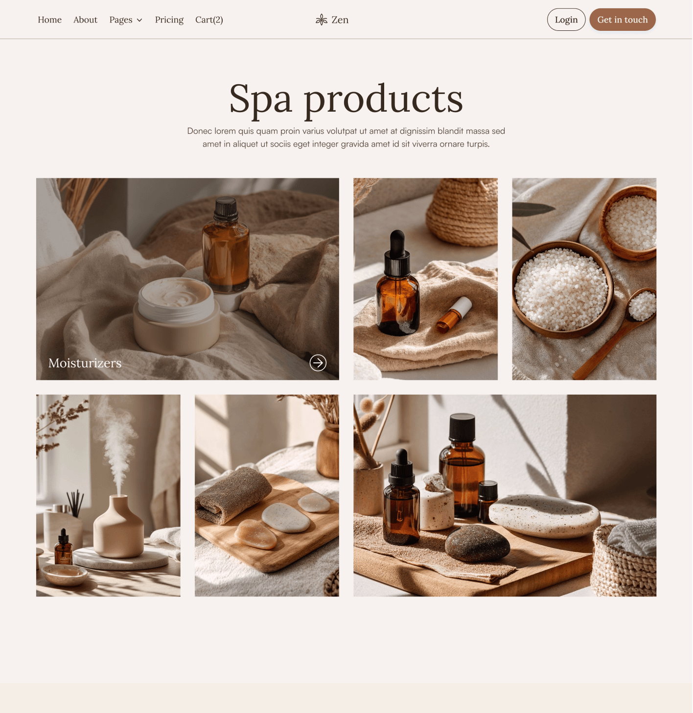 Zen - Shop Page - Zen Spa Massage Webflow Template