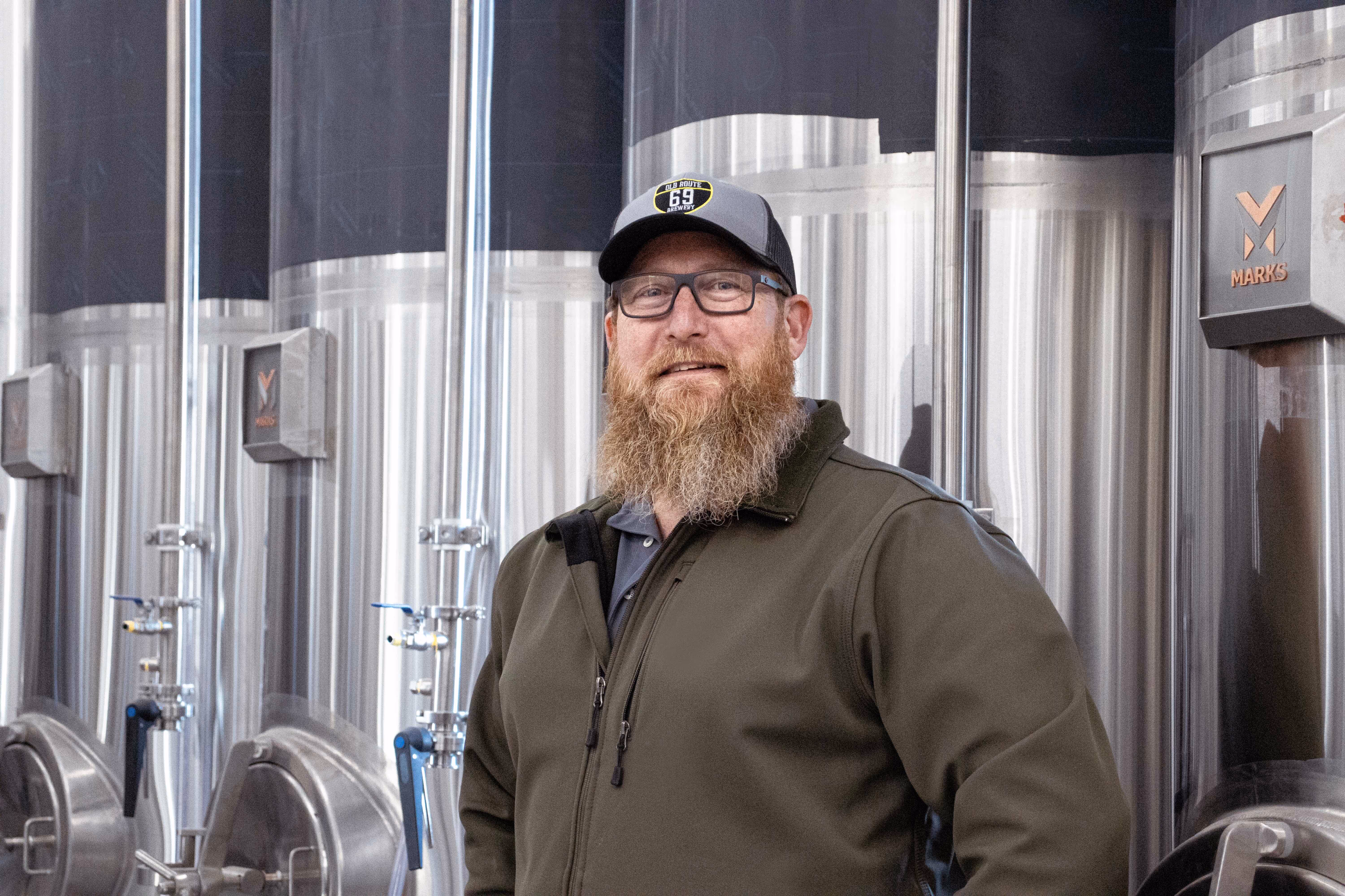 Portrait of John Novonty, Head Brewer at Old Route 69 Brewery in Ada, Ohio.