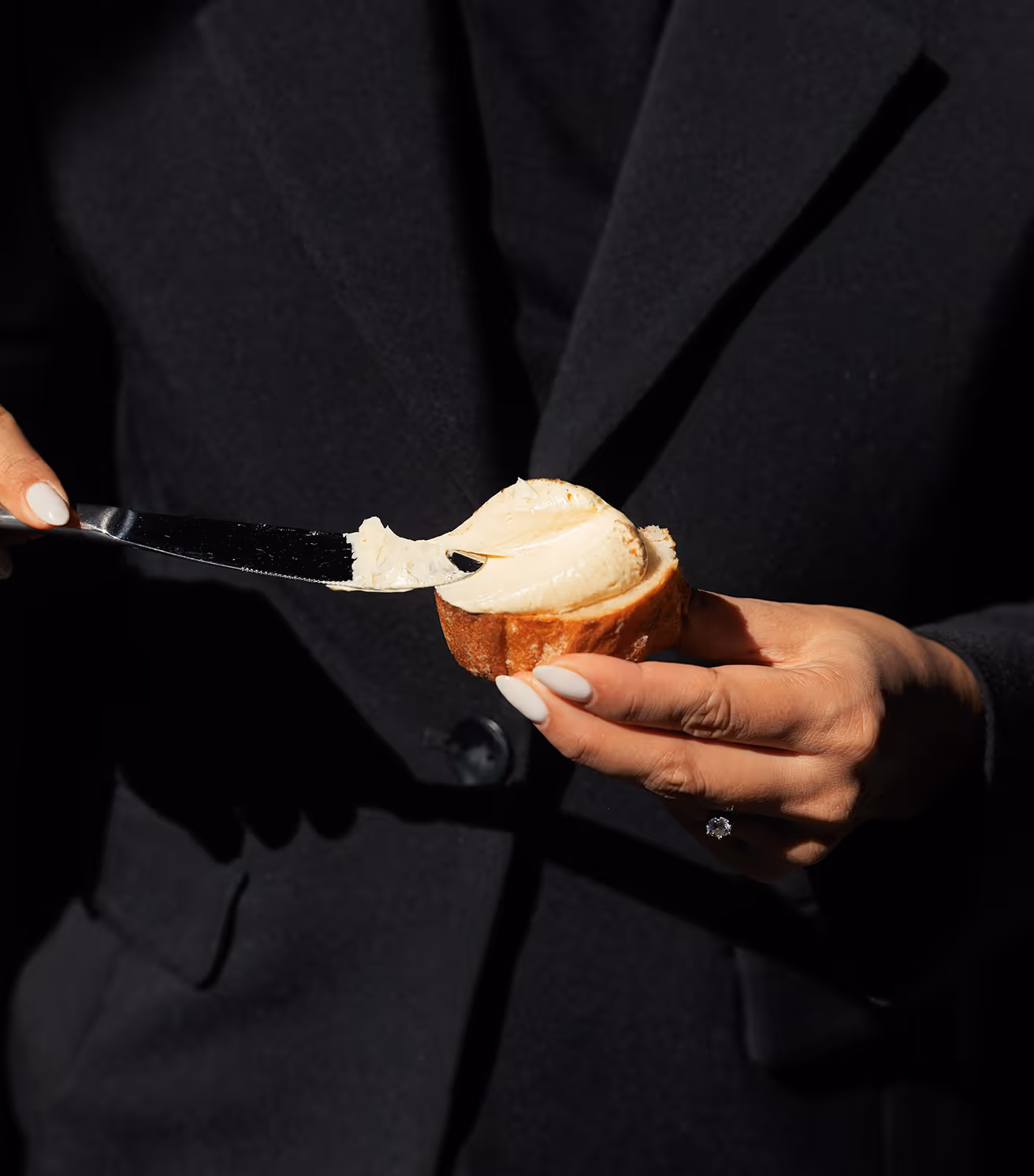 Bread with whipped butter.
