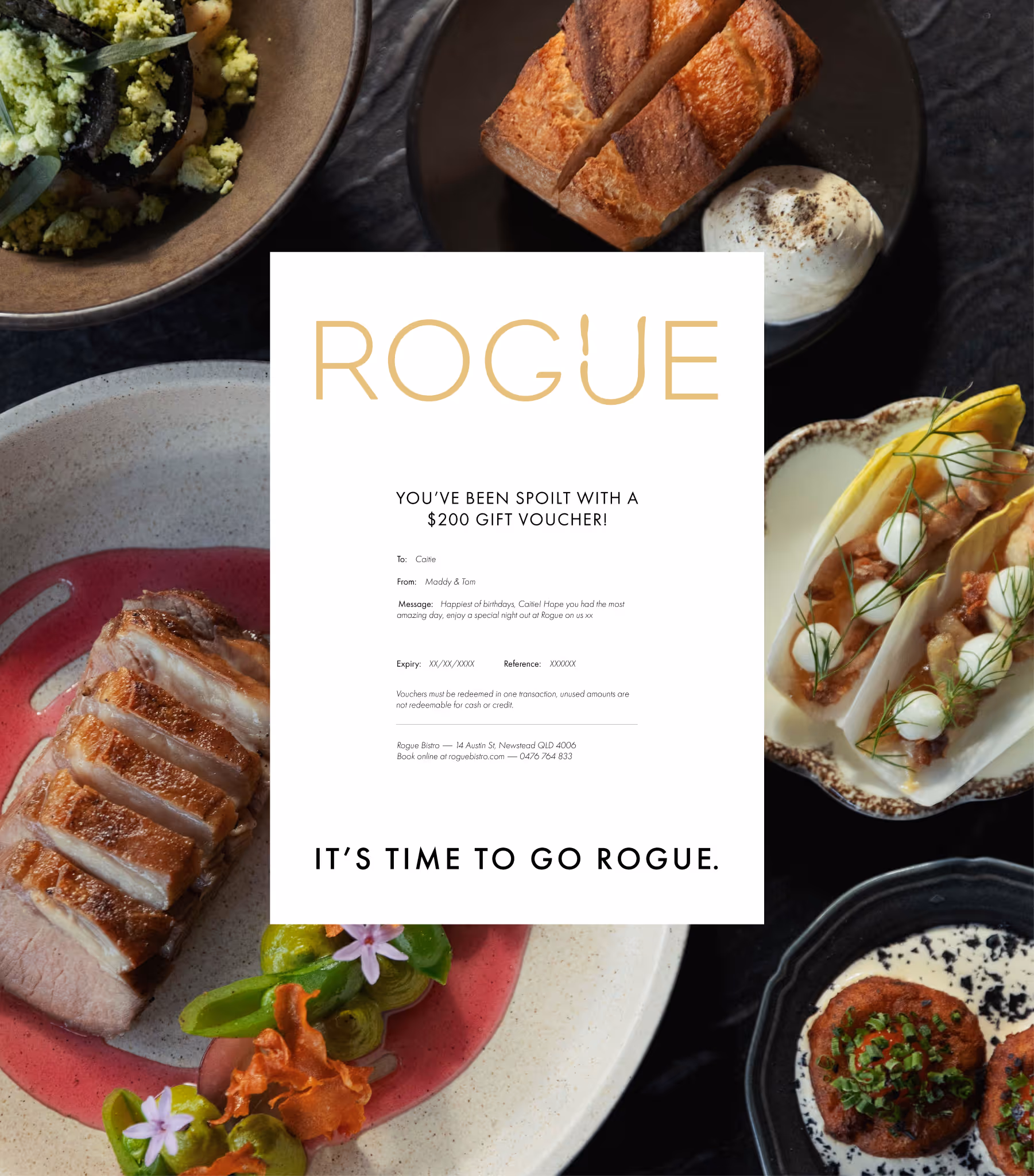 Rogue Bistro dining voucher.