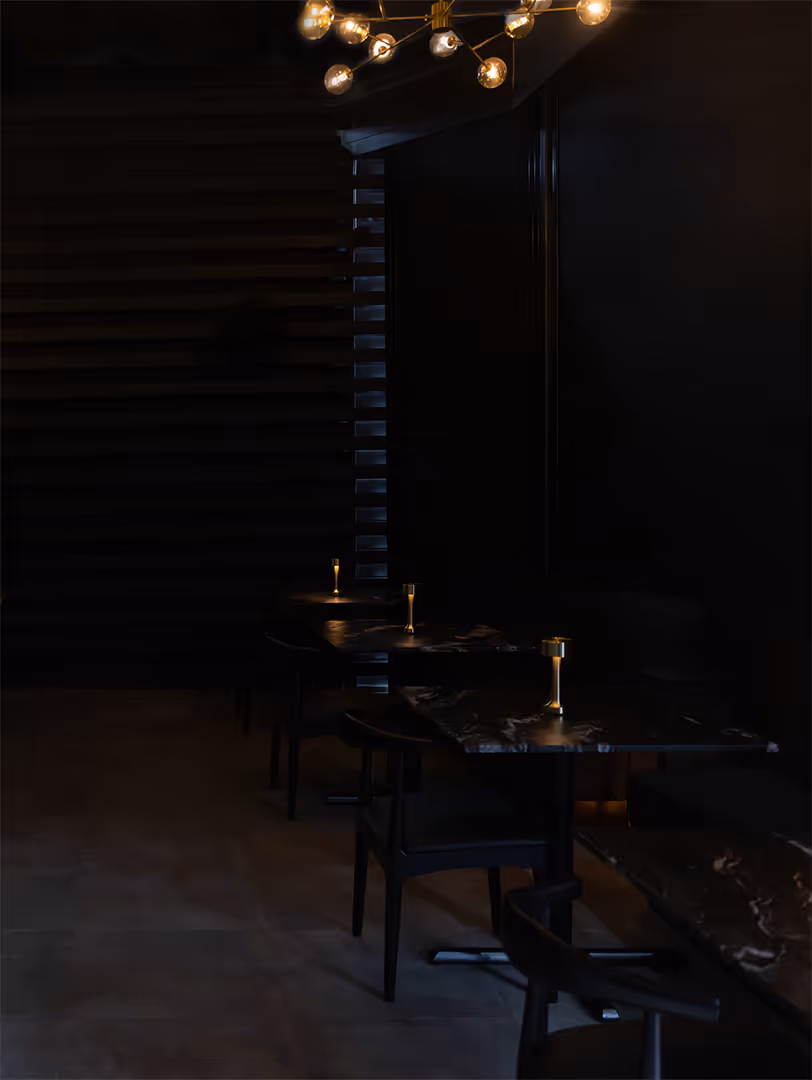 Diners enjoying dinner.