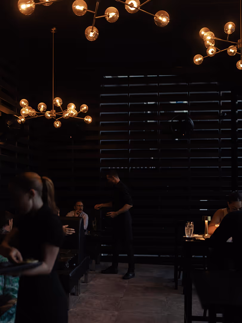 Outdoor patio lighting.