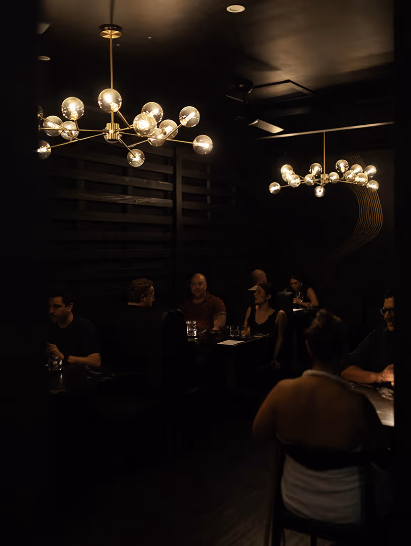 Upstairs dining lighting.