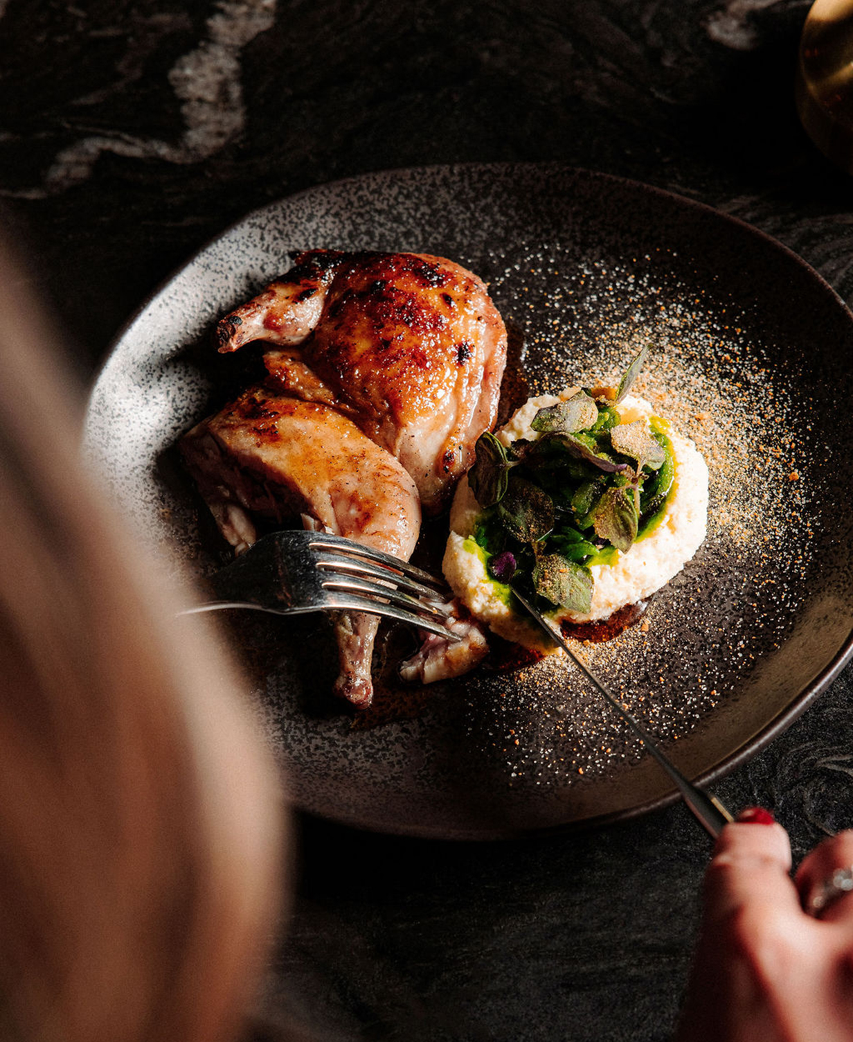 Beautifully presented dish.
