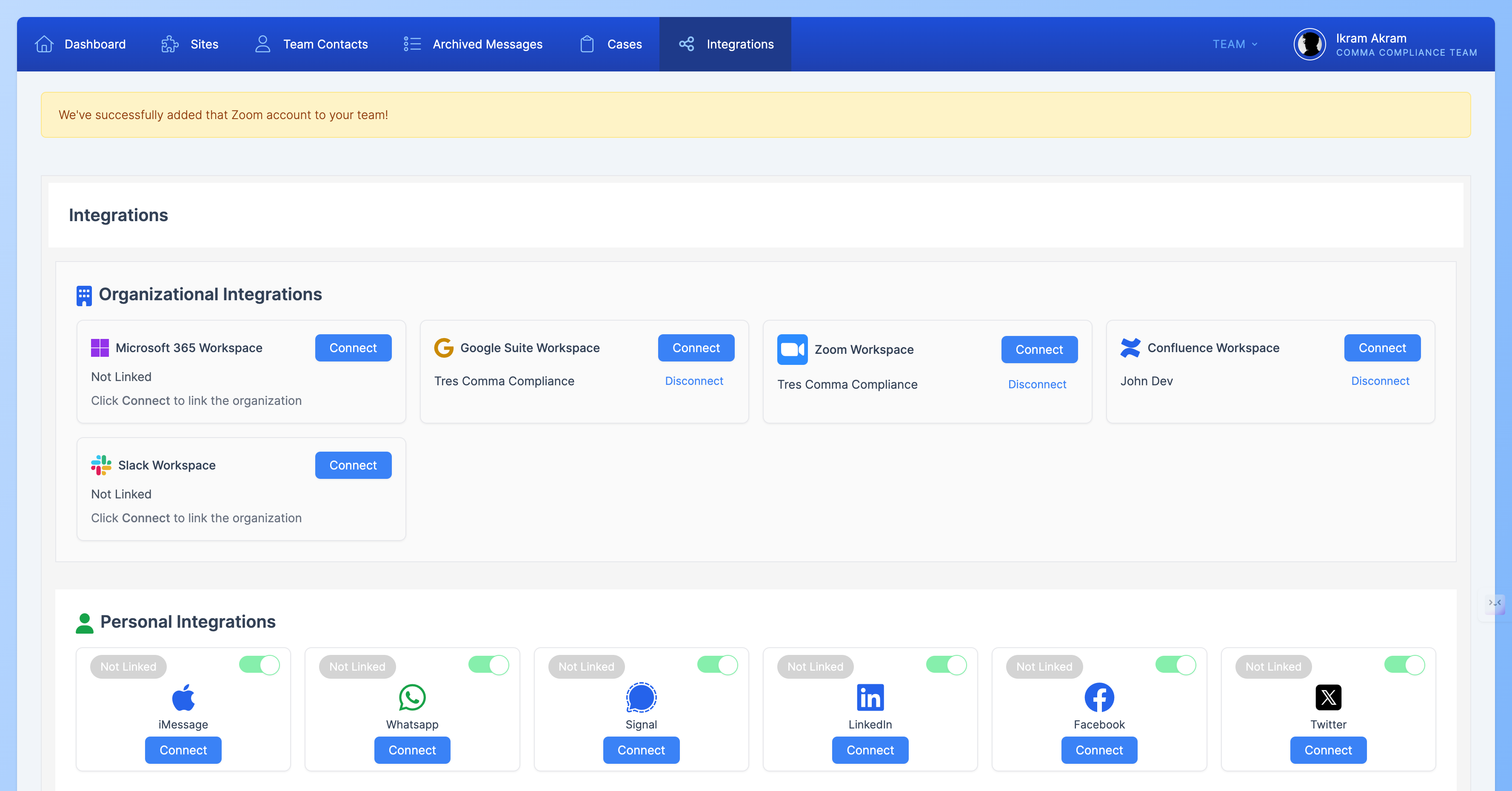 Connect Zoom Button Screenshot