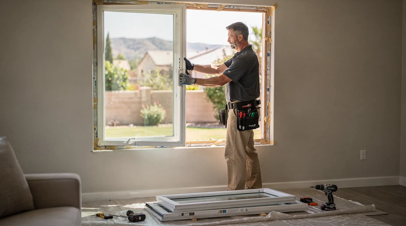 Low-E, dual-pane energy saving windows reduce heat gain and keep interiors comfortable through Spring Valley's