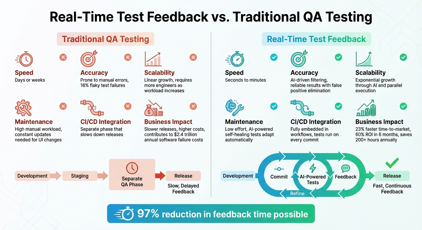 Real-Time Test Feedback vs Traditional QA Testing Comparison