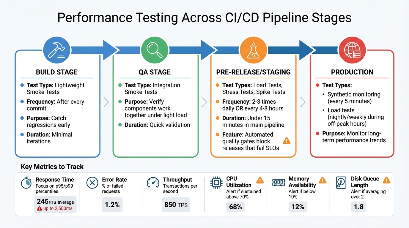 Performance Testing Integration Across CI/CD Pipeline Stages