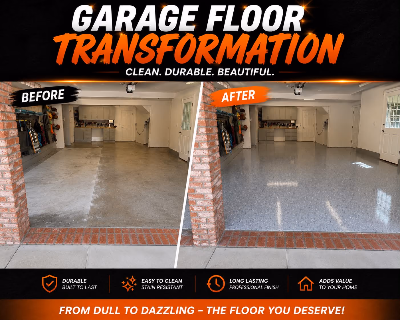 Garage Flooring Before and After