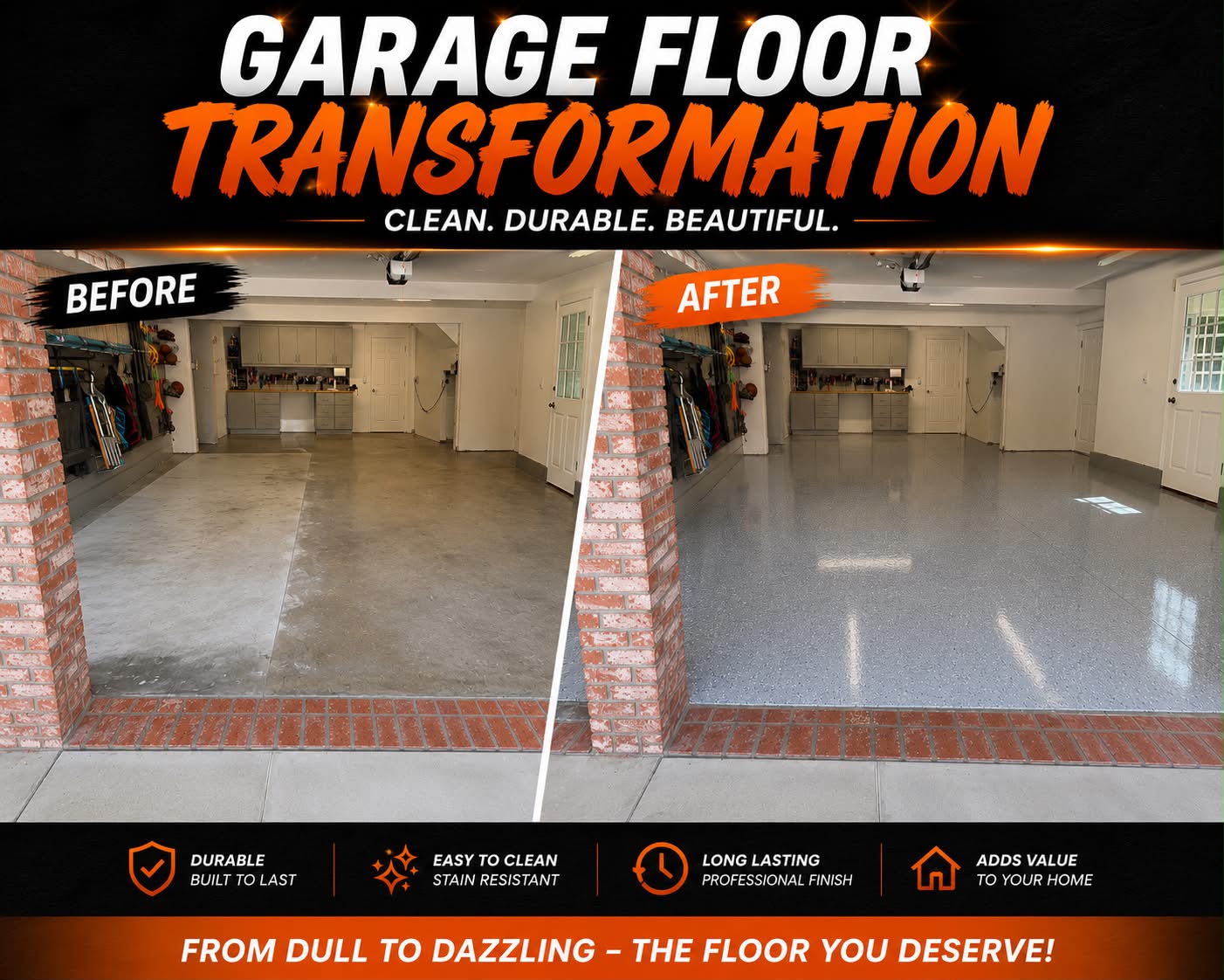 Garage Flooring Before and After
