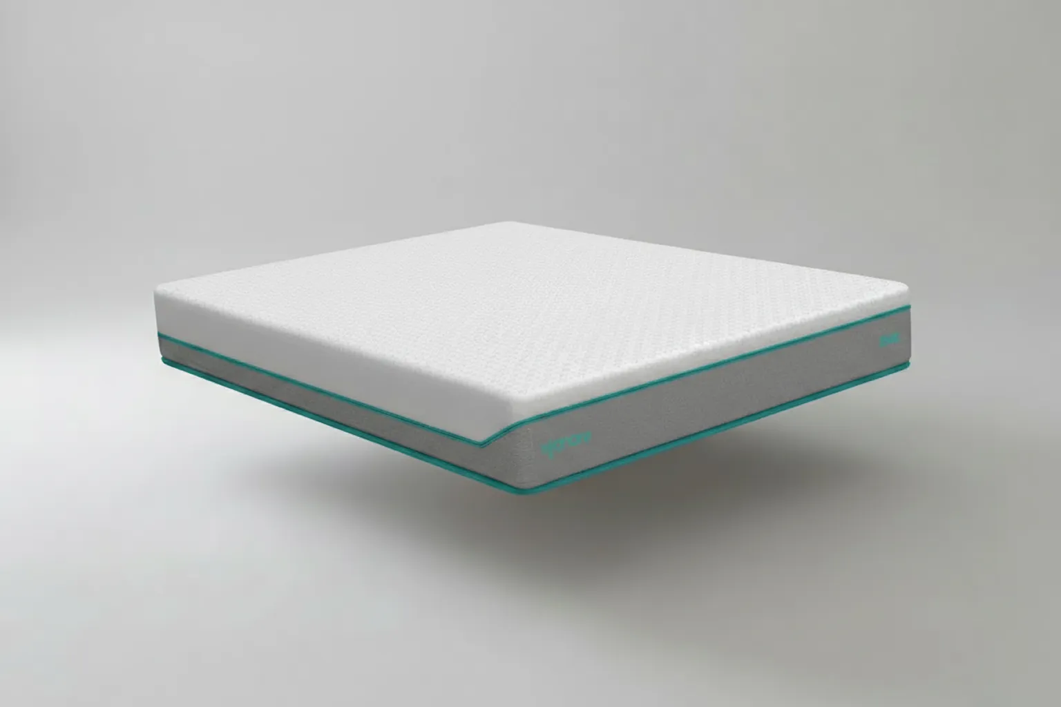 Colchón memory foam individual Sognare Base con lateral gris claro y ribetes color turquesa