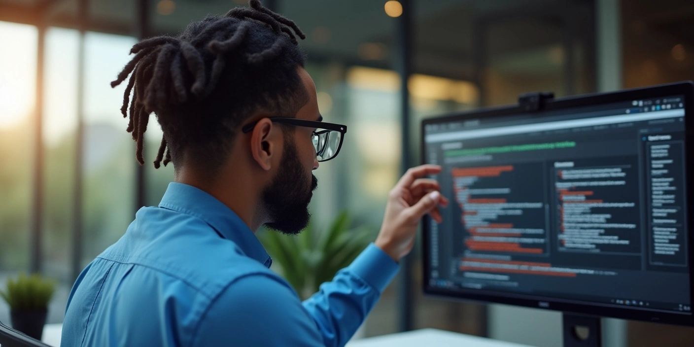 Digital marketer reviewing schema markup errors and structured data validation results