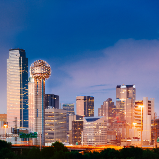 Skyline de Dallas au crépuscule, là où les budgets de relocation vont le plus loin en 2026