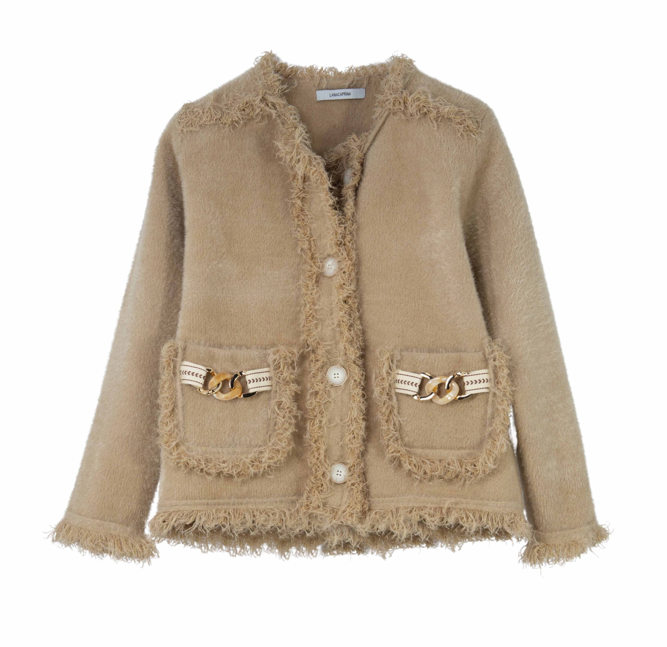 VESTE EN MAILLE AVEC ACCESSOIRES