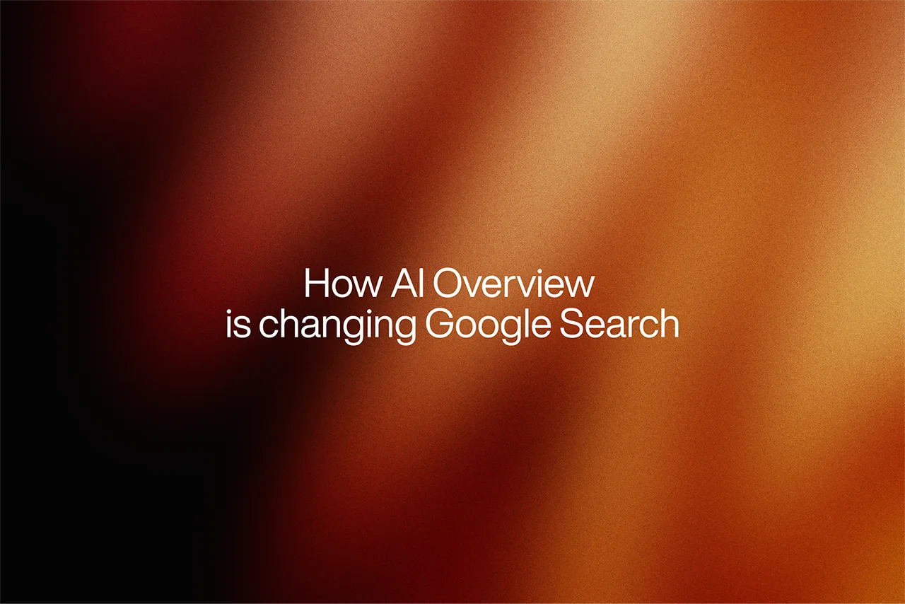Abstract background with the title: “How AI Overview is changing Google Search.”