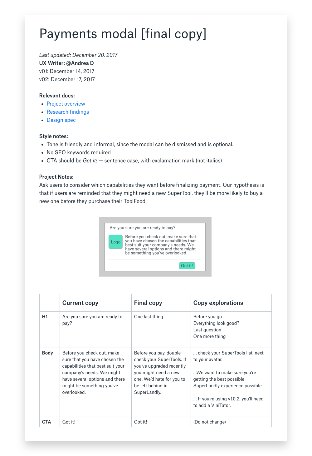 Copy doc structure