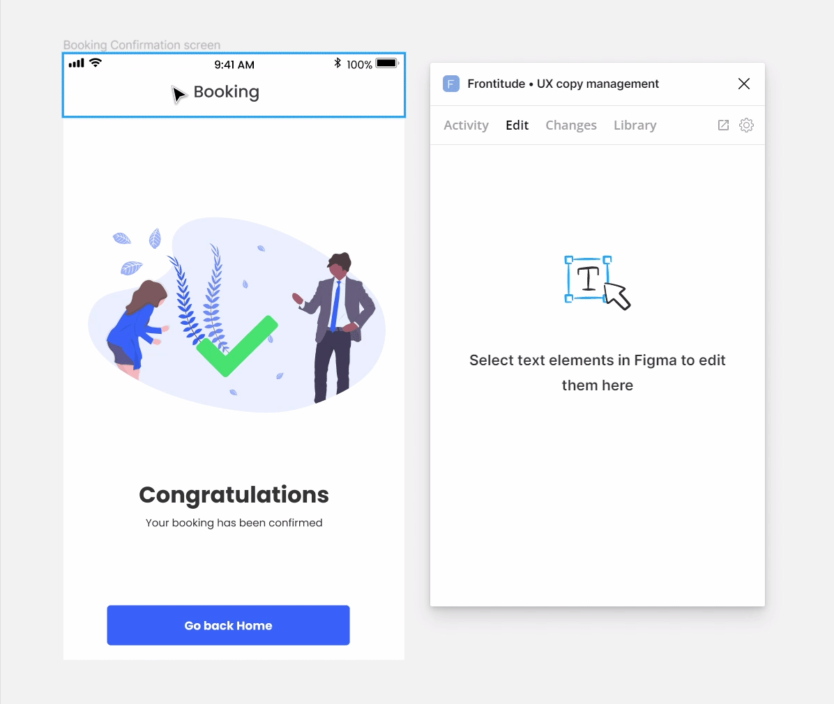 Edit copy in Figma and submit the changes