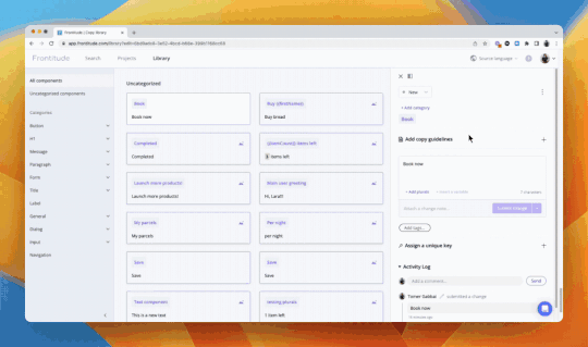 Organize components into categories