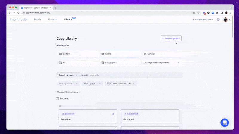 Create a new component that has no reference in the design