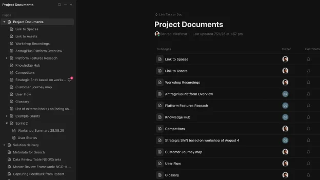 An image showing how Bonanza Studios creates the project documentation.
