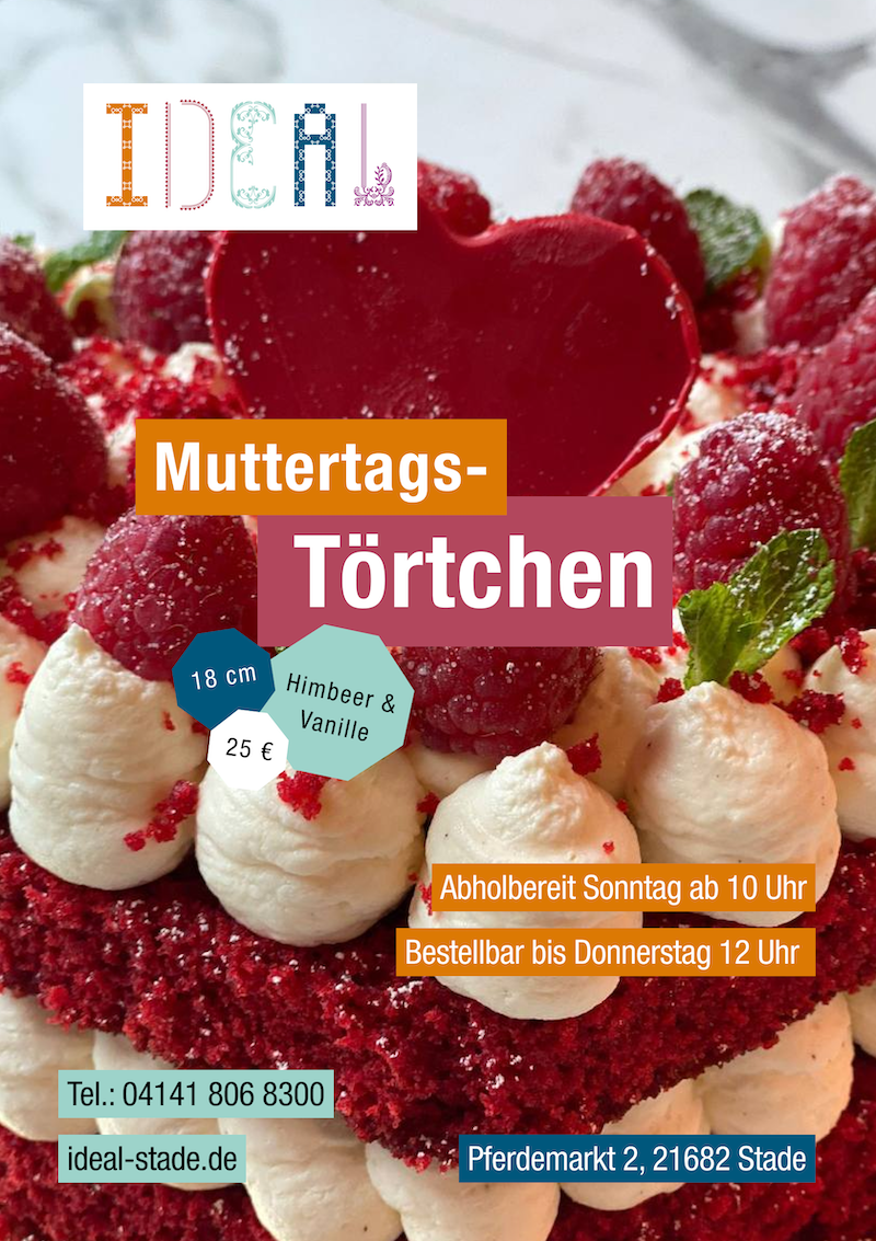 Flyer zum Törtchenverkauf am Muttertag 2026 im IDEAL Stade