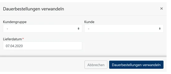 Dauerbestellung verwandeln