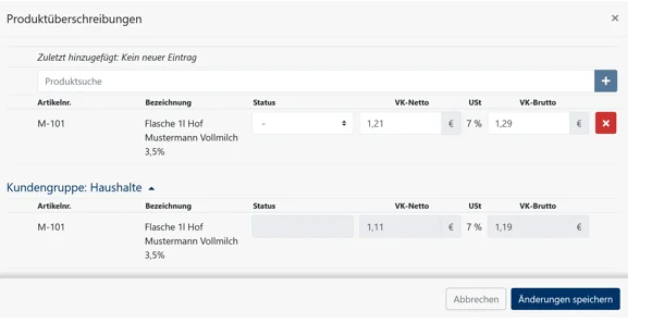 Produtüberschreibungen