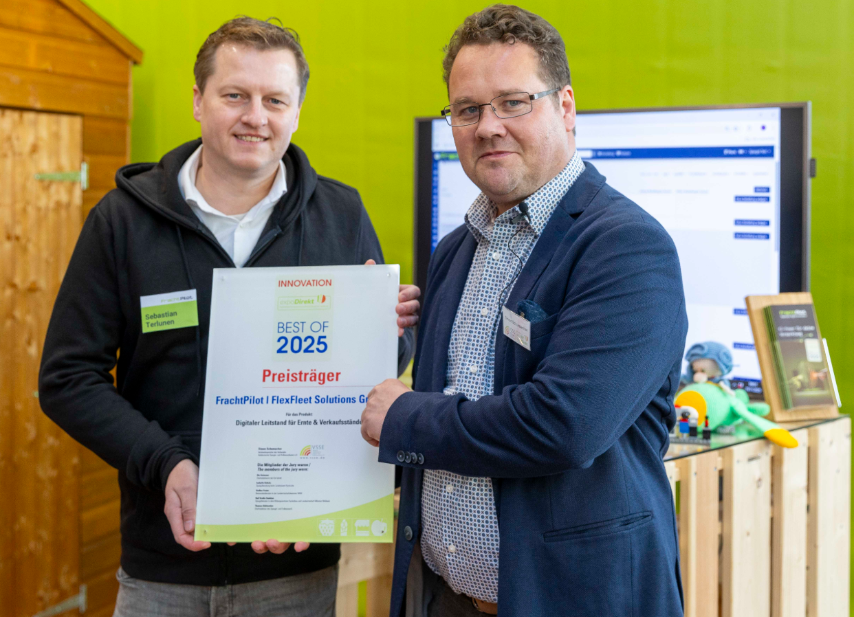 Verleihung des Innovationspreises für unsere Ernte- und Verkaufsständeverwaltung - Bildnachweis: VSSE e.V. / Jürgen Rösner