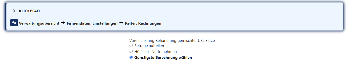 Klickpfad Umsatzsteuer der Liefergebühr in FrachtPilot