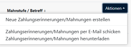 Zahlungserinnerungen erstellen, versenden und herunterladen in FrachtPilot